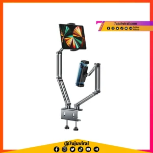 000068 : OATSBASF Aluminum Double Long Arm Lazy Tablet  Holder For Desktop Multiangle 