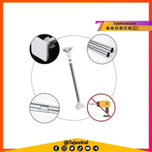 000147 : Multifunctional Extendable Telescopic Clothes Rod Extra Long Thick Punch Free Adjustable Pole Hanging