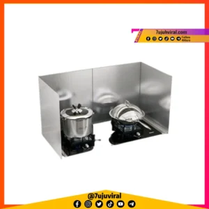 000160 : Removable Kitchen Stainless Steel Oil Baffle Foldable Kitchen Oil Splash Spill Guard For Wall Block Cover Heat Shield